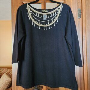 Bob Mackie Wearable Art Top - Womens Size Large  EUC